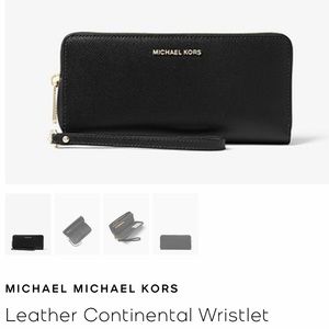 Michael Kors Leather Continental Wristlet